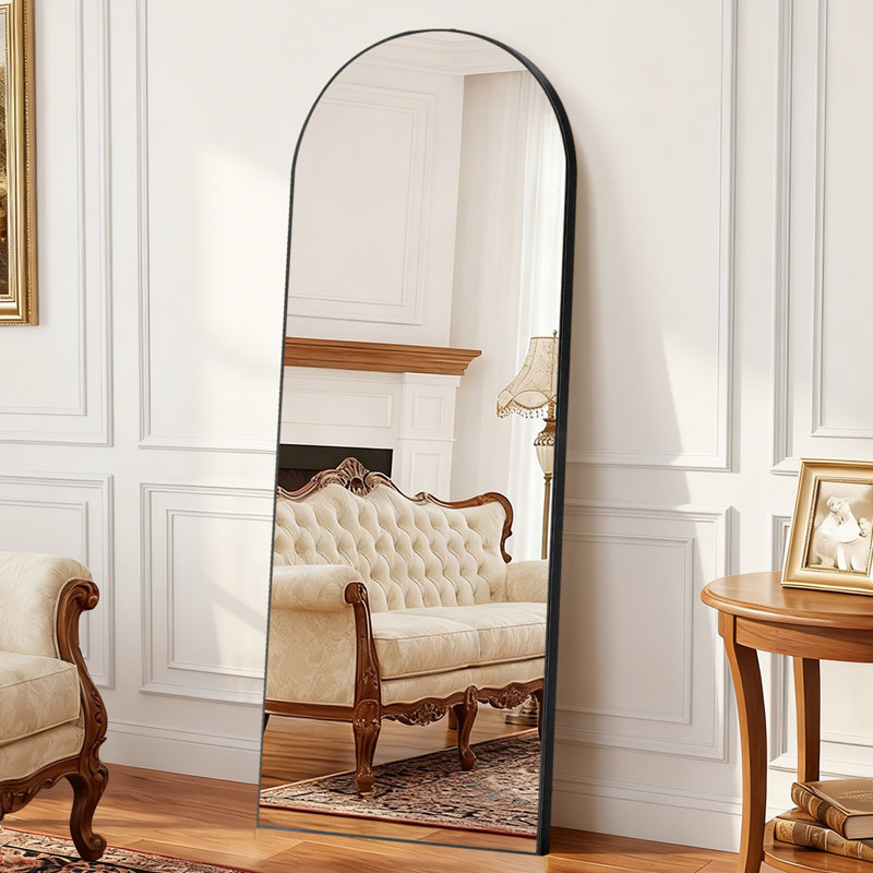 Miroir pleine longueur arqué, Noir, 56 po x 15 po