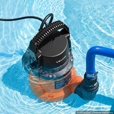 Submersible Water Pump 0.7 HP 3300 GPH Portable Utility Sump Pump, High Flow Water Removal, with 9.84 ft Power Cord, for Swimming Pool Draining Garden Ponds Hot Tubs Basements, IPX8 Waterproof