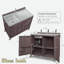 Îlot de cuisine extérieur avec évier en acier inoxydable, supports de rangement internes, tablettes et roues réglables-125472526