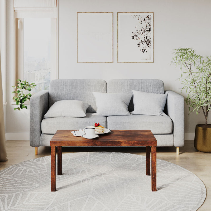 Rosmely Solid Wood Solid Wood Coffee Table, Rustic Brown