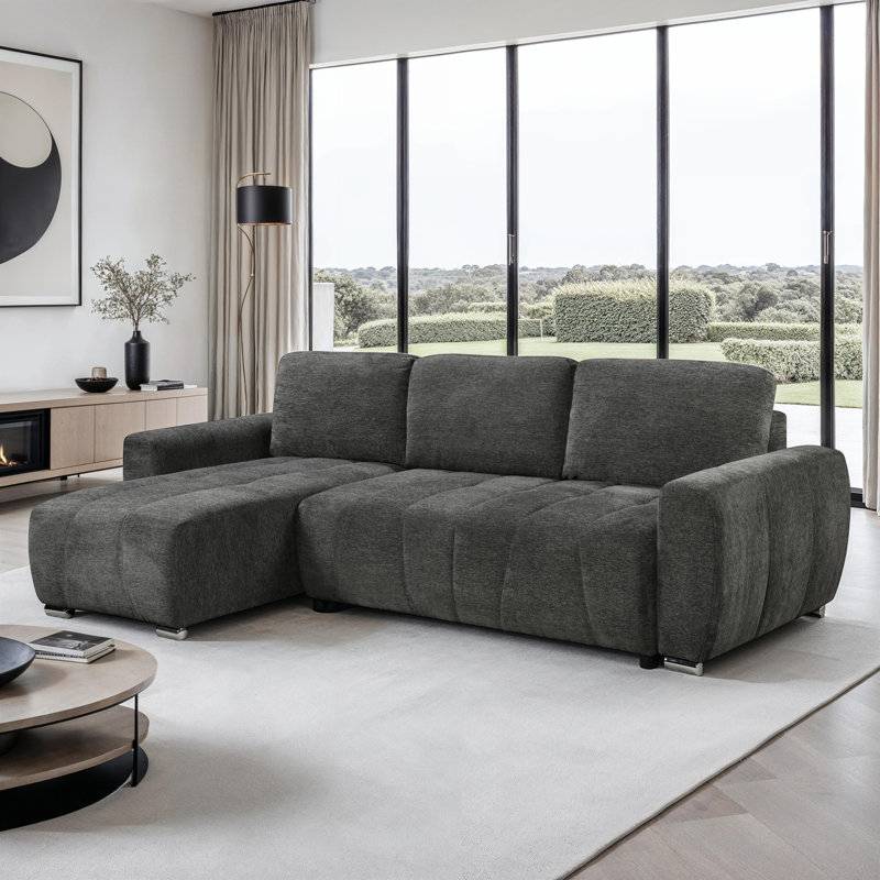 Charolyn 3 Seater Sofa Bed, Grey