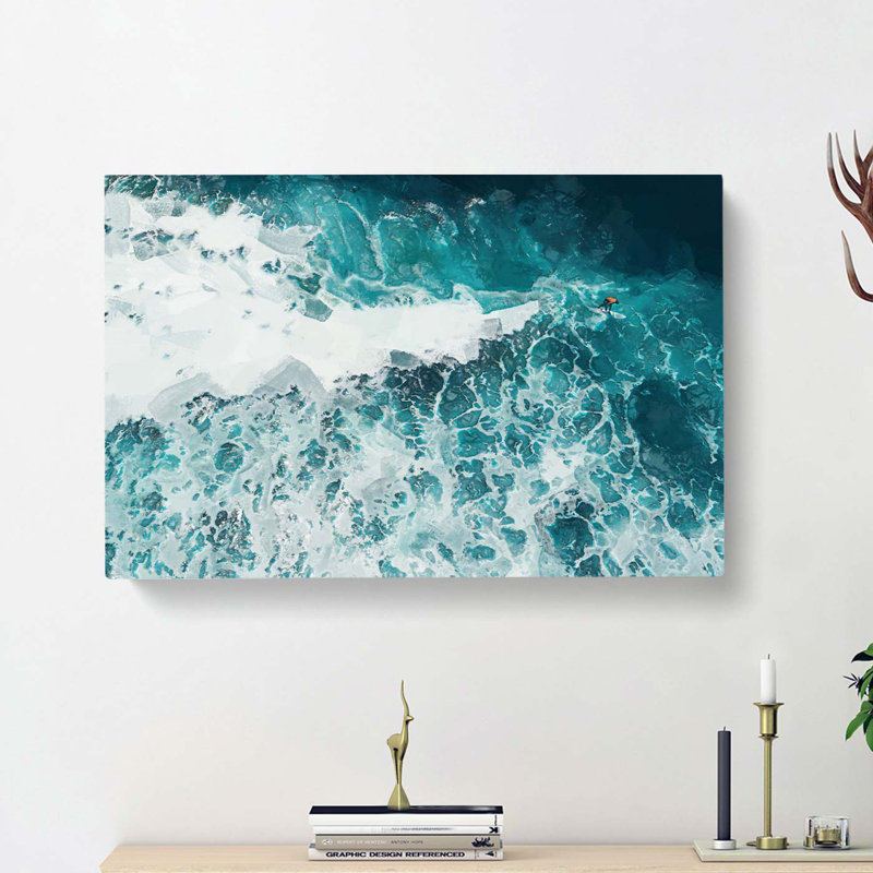 Surfing In The Gold Coast Australia - Wrapped Canvas, 40cm H x 60cm W x 3cm D
