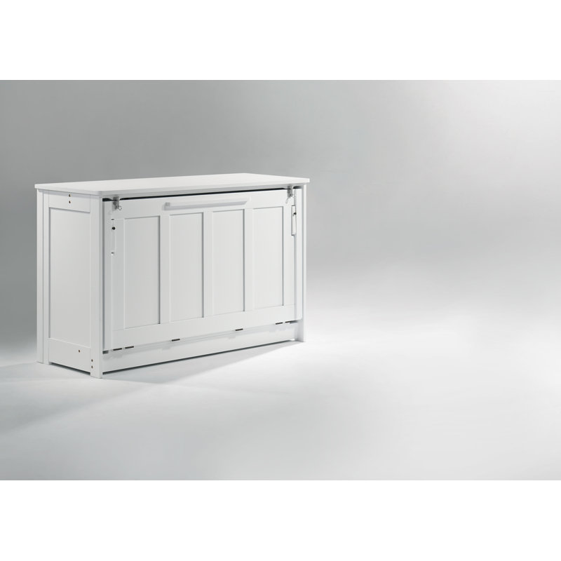 Lit escamotable avec rangement bas Issabella, Double, Blanc