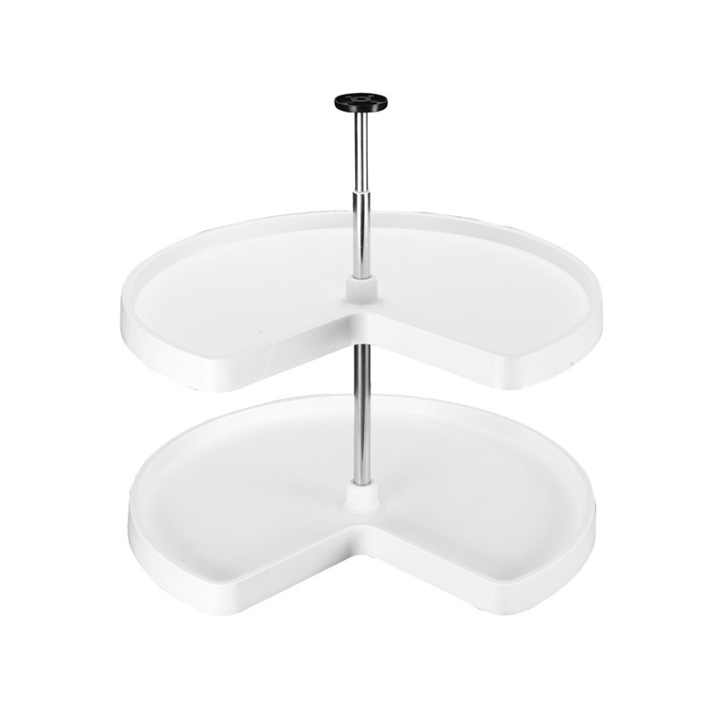Rev-A-Shelf Lazy Susan Kidney Polymer 2-Shelf, 28" W x 25.34" D, White