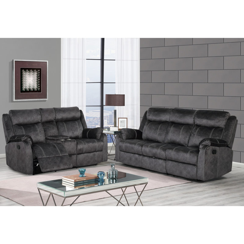 Fauteuil inclinable moderne double, Tissu gris