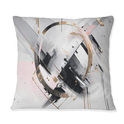 Coussin décoratif rose et gris Mosaic Echoes II