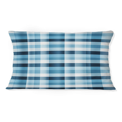 Nautical Charm Blue Plaid Pattern - Plaid Polyester Pillow