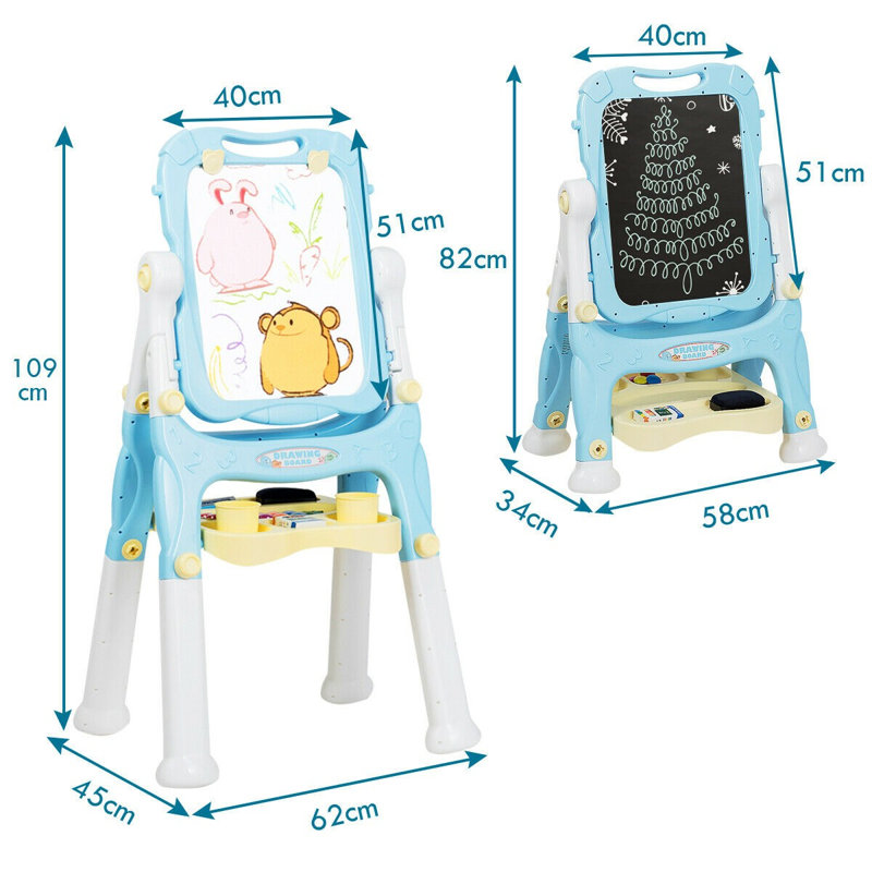 Knowlton Adjustable Easel, Blue/Grey
