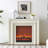 Beige Solid + Manufactured Wood Electric Fireplace