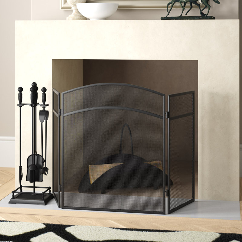 Milton 3 Panel Steel Fireplace Screen