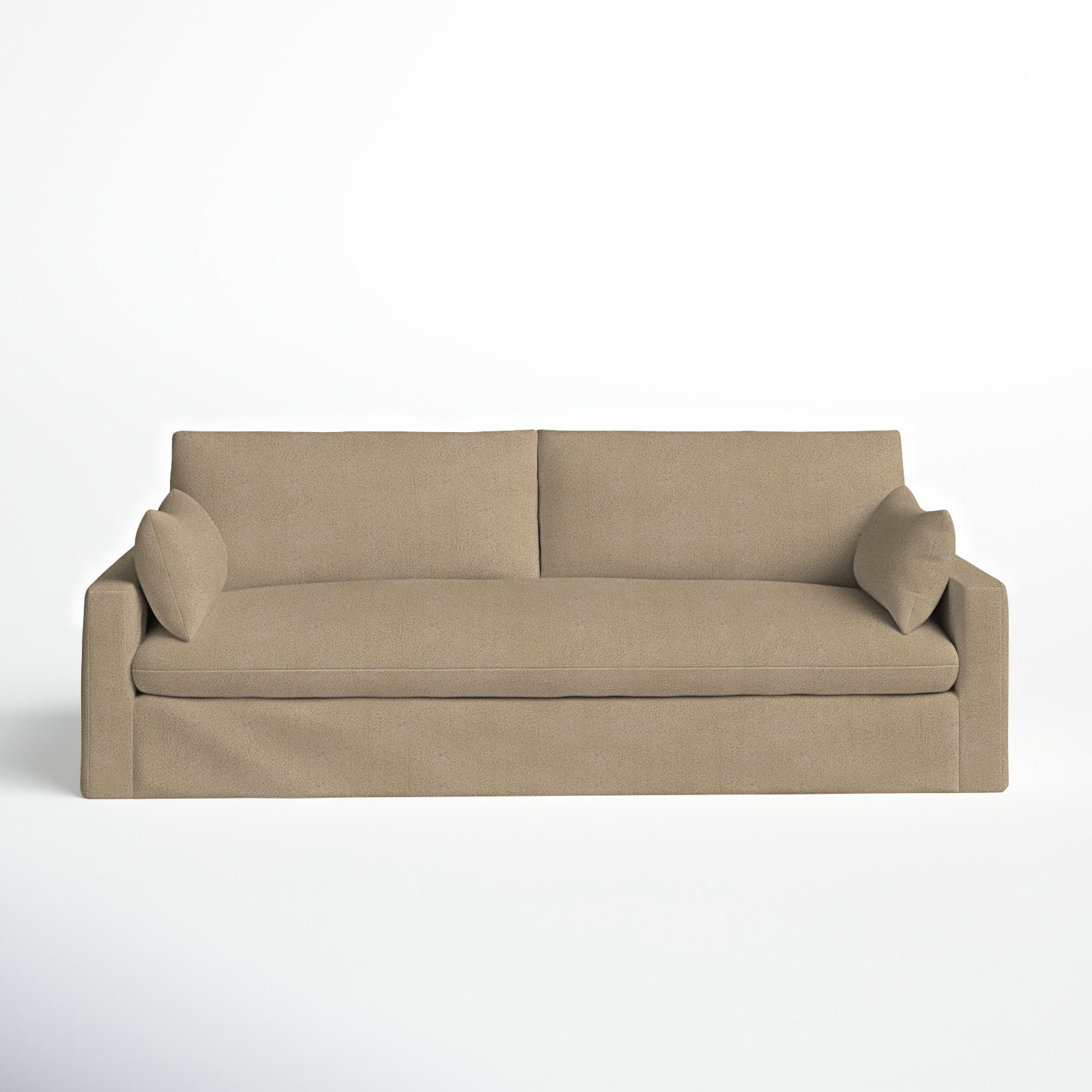 Luna 90'' Upholstered Sofa, Bella Toast Performance Velvet