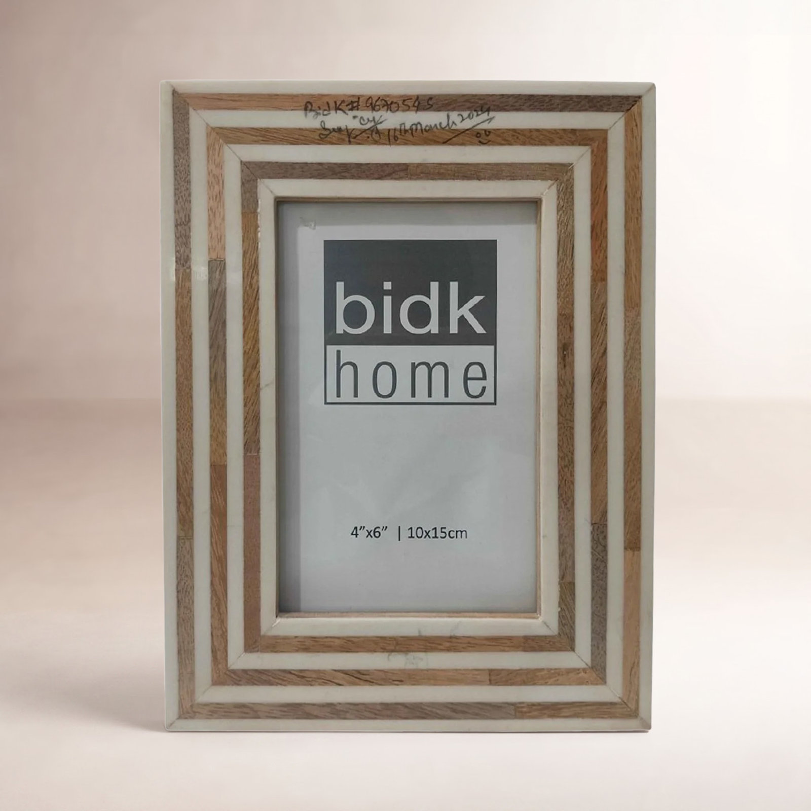 Lesleigh Picture Frame, White/Brown, 4" W x 6" H