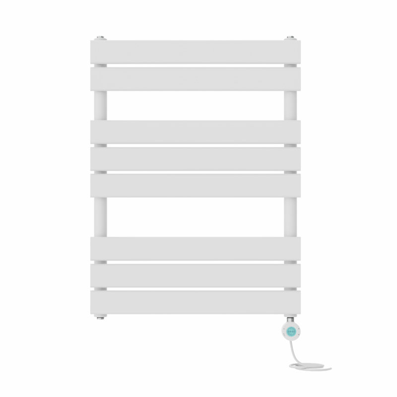 Flat Panel Towel Rail Heated Towel Rails, 80cm H x 60cm W x 6.2cm D, White