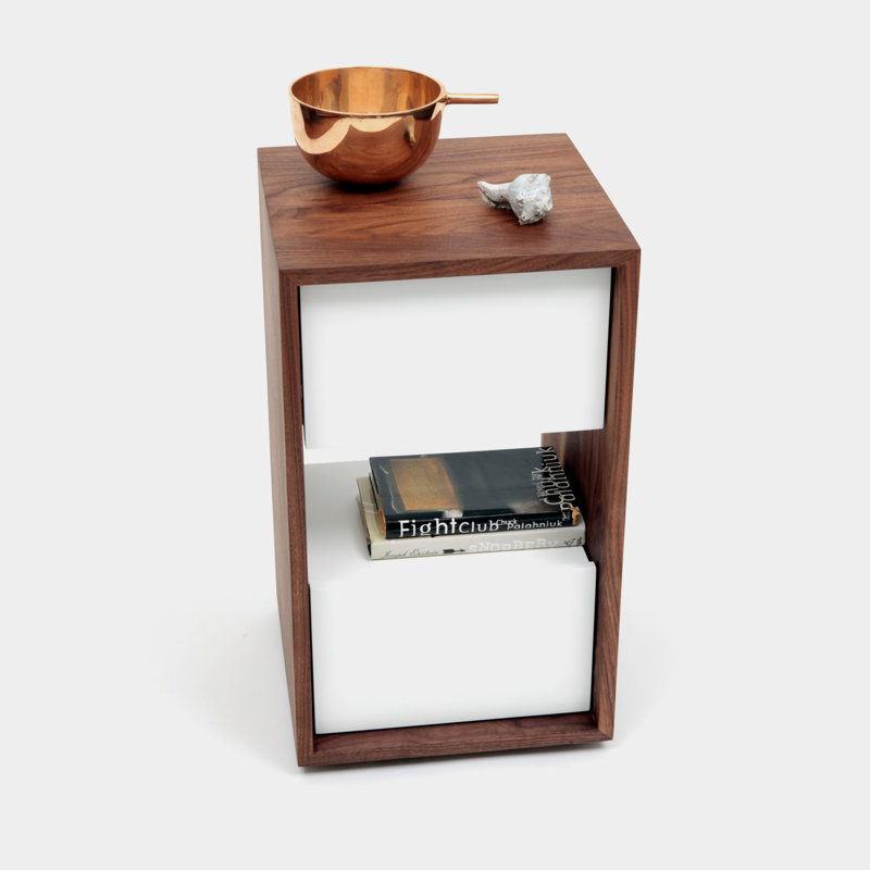 THN 2 - Drawer Solid Wood Nightstand, White