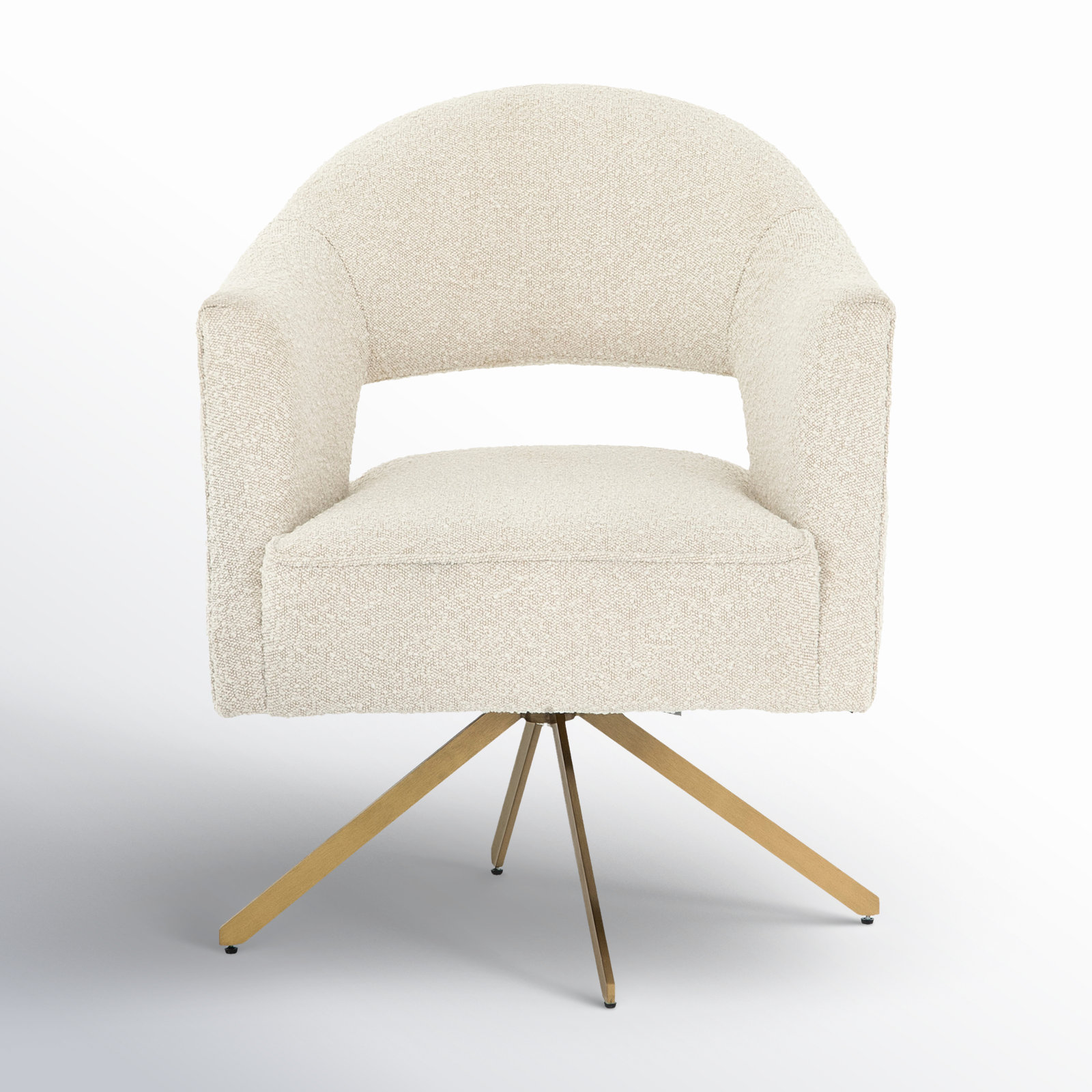 Glasgow Swivel Office Chair, Gold, Cream Polyester Blend