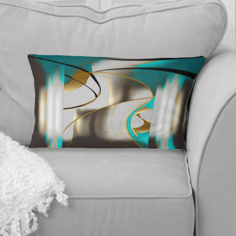 Coussin décoratif pirouette en turquoise rétro - minimalisme III