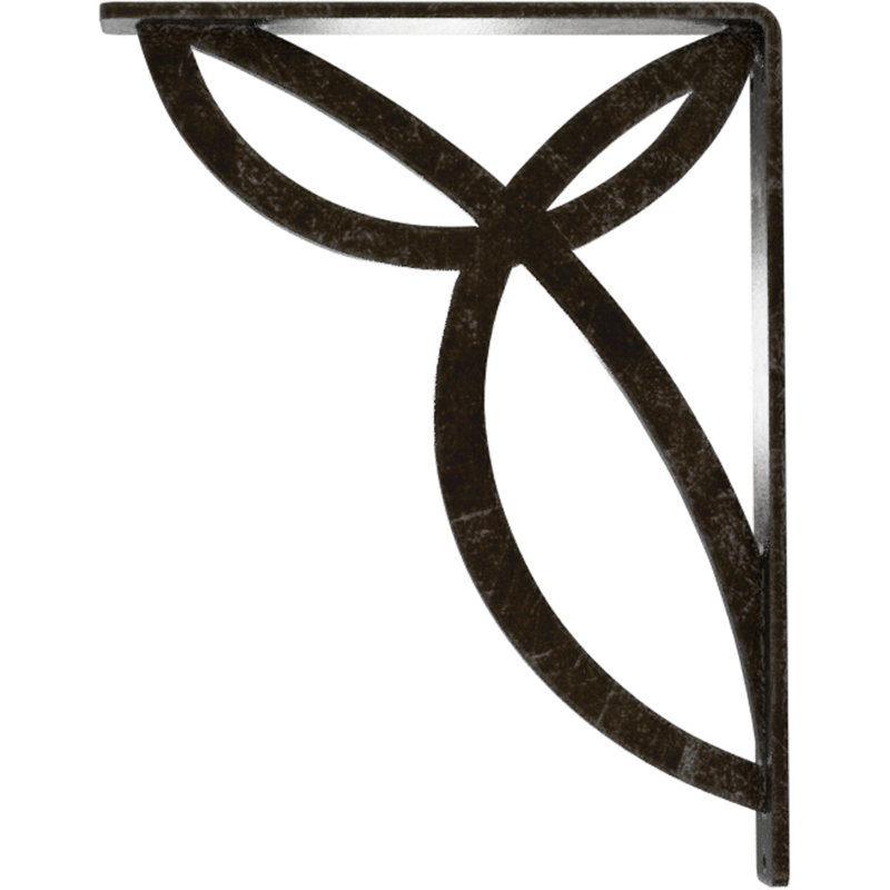 Support en fer forgé Versailles, H 10 po x l 1,5 po x P 7,5 po, Argenté antique chaleureux