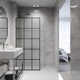 Mosaic 34" W x 74" H Fixed Framed Shower Screen with 3/8" Glass