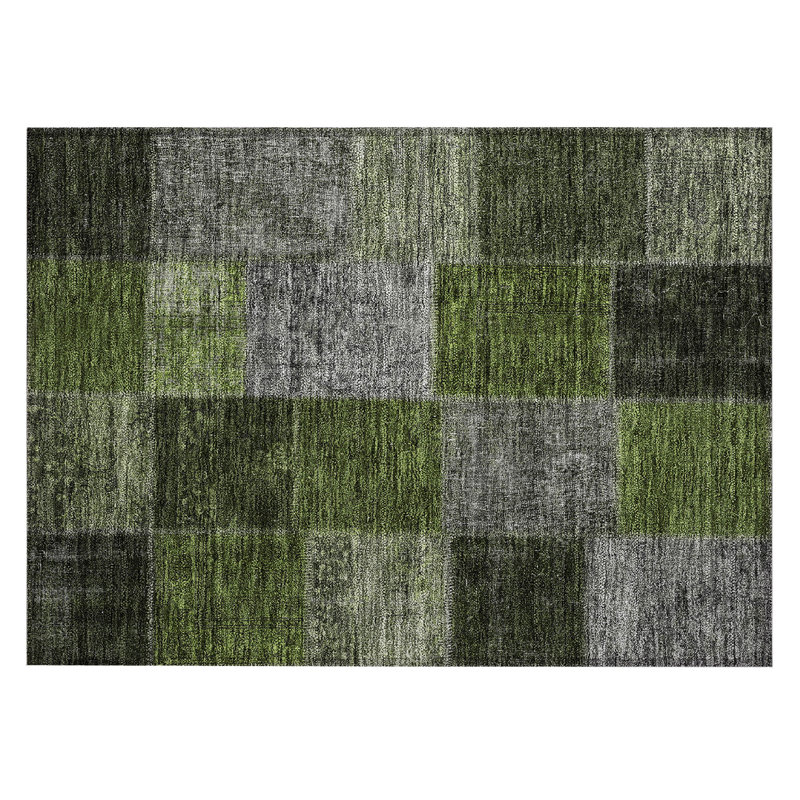 Washable Patchwork Indoor / Outdoor Rug, Rectangle 1'8" x 2'6"