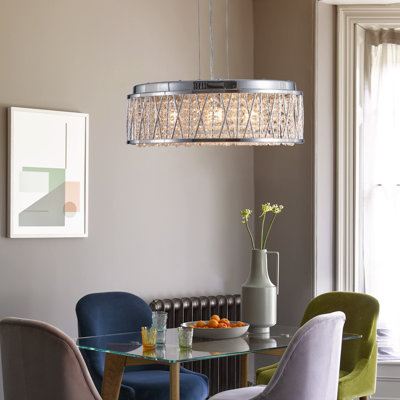 18.9'' Modern Crystal Chandelier With Adjustable Chain