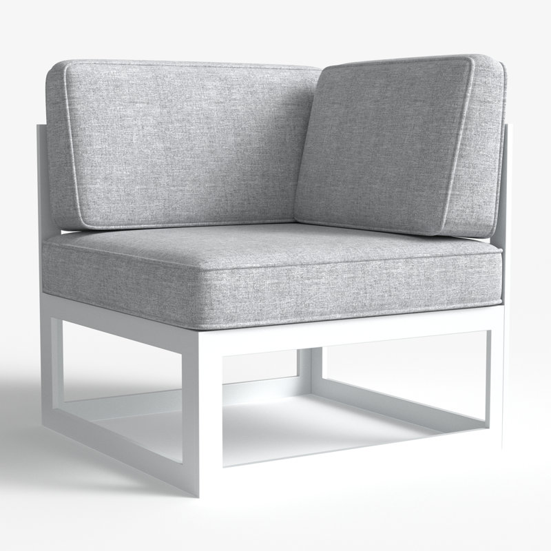 Outdoor Lounge Chair, Light Grey, White
