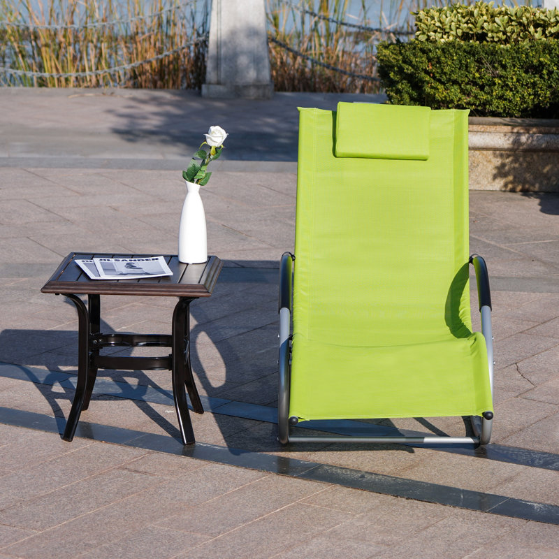Chaise longue à bascule en U verte Orren Ellis 009