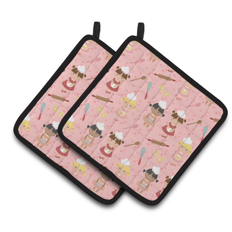 Caroline's Treasures Polyester Potholder Set, Pink