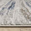 Tapis bleu et gris à rayures abstraites tissé à la machine-2021717800