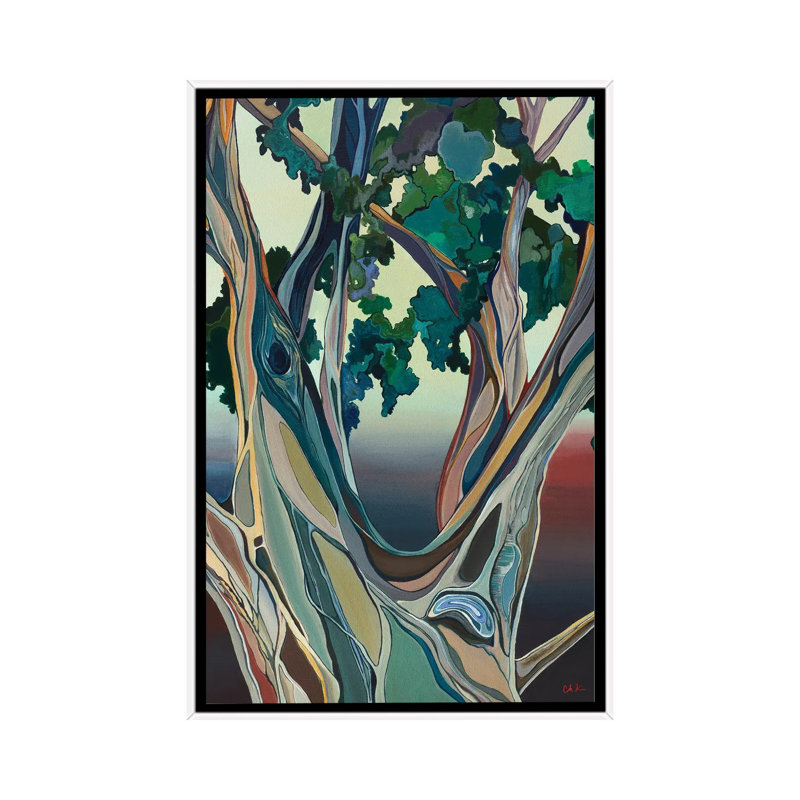 Grand arbre à Honolulu_1PC6, H 40 po x l 26 po, Cadre flottant blanc