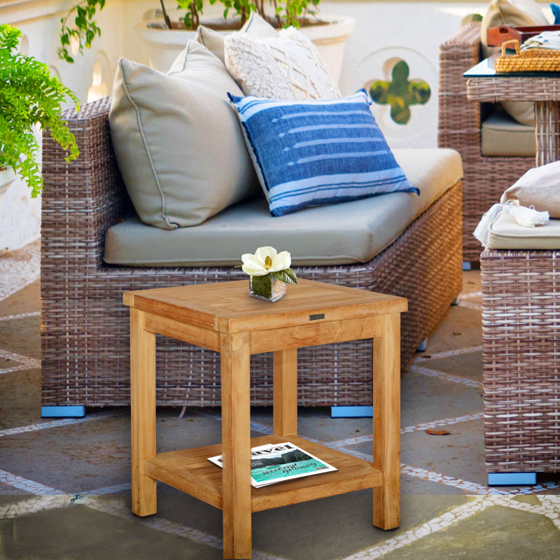 Cortright Square Teak Outdoor Side Table , 16'' in. W 16'' in. D