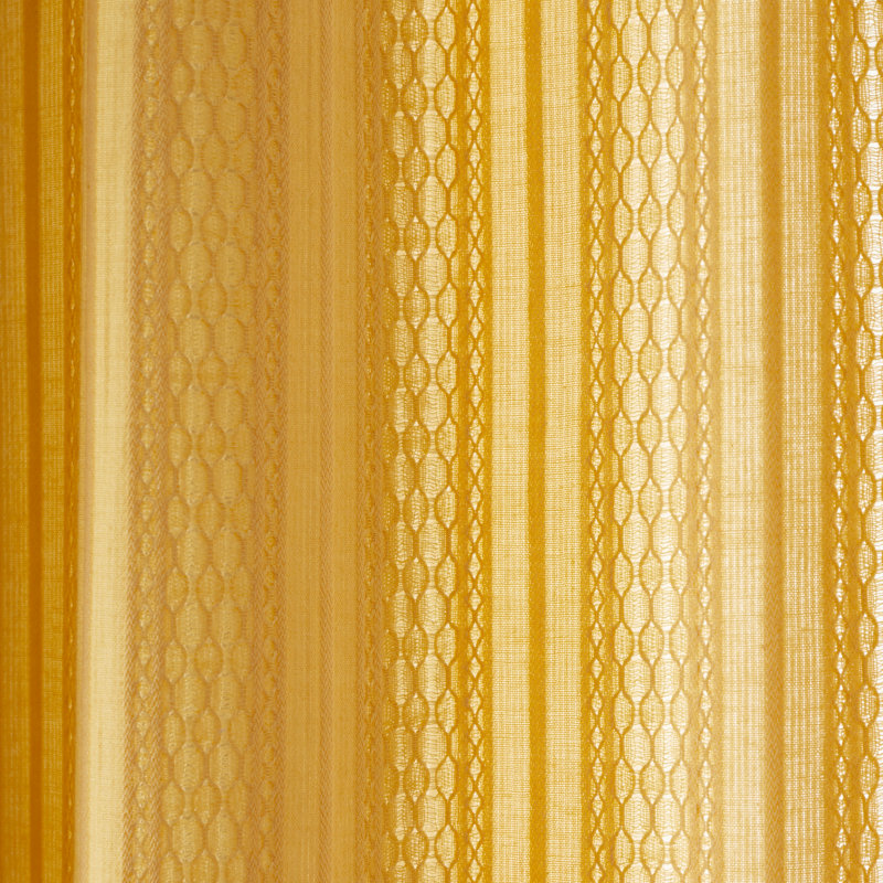 Zofia Broderie Slot Top Single Curtain Voile, 140cm Width x 183cm Drop, Yellow
