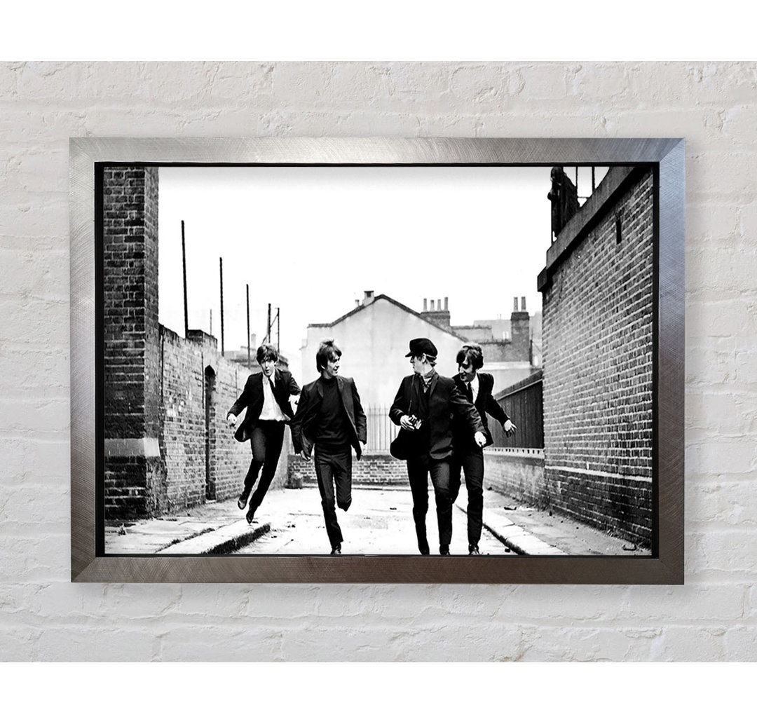 The Beatles Running - Einzelne Bilderrahmen Kunstdrucke