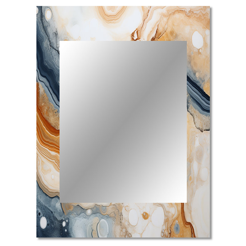 Bleu et orange minimalisme pierre géode, 40 po x 30 po