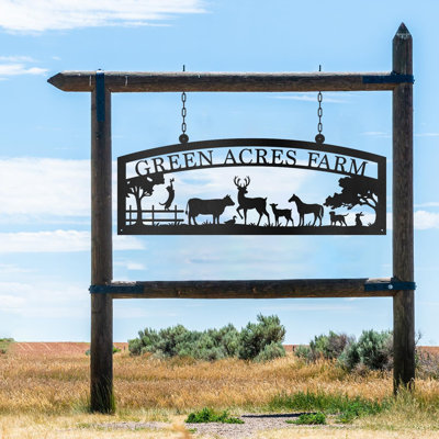 Custom Metal Name Sign Country Farm Animals Wall Decor Farmhouse Wall Accent