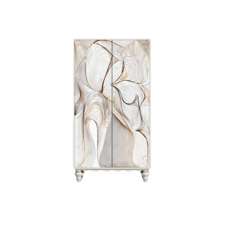 Garde-robe moderne pour chambre double, Ivoire blanc
