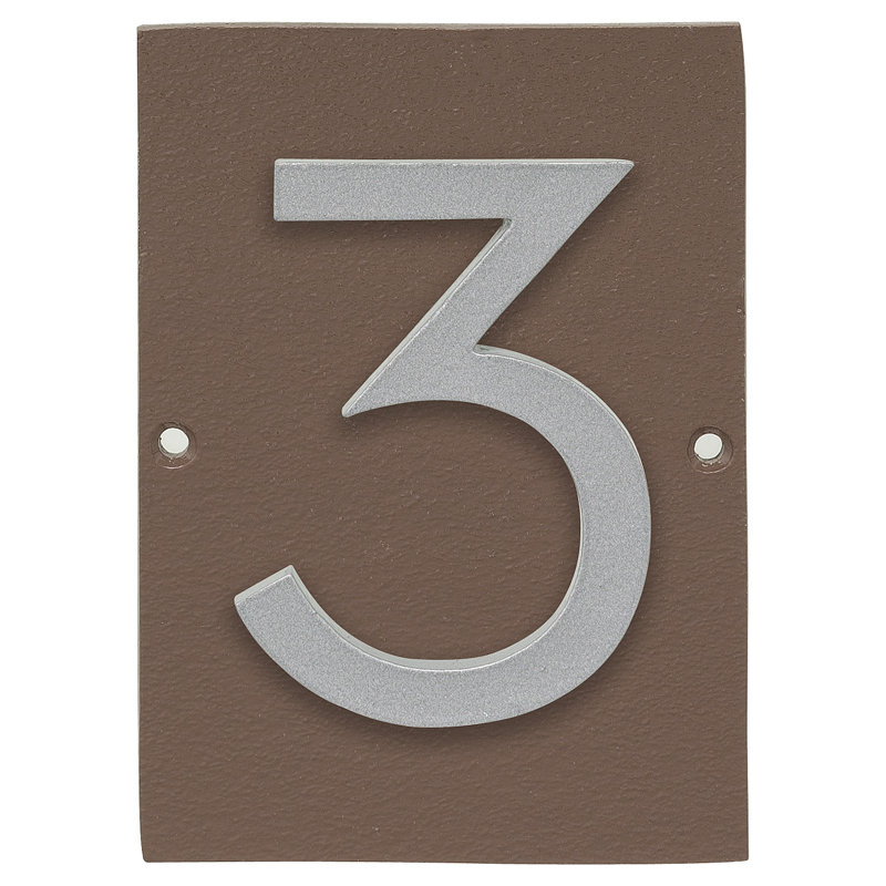 Plaque d’adresse murale sur 1 ligne flottante, Argent, Oui, Sable