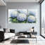 Tableau mural sur toile à motif floral d'hortensia (paquet de 3)-1267024957