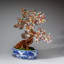 Genuine Multi Gemstone Bonsai Tree in Oval Porcelain Pot (14")