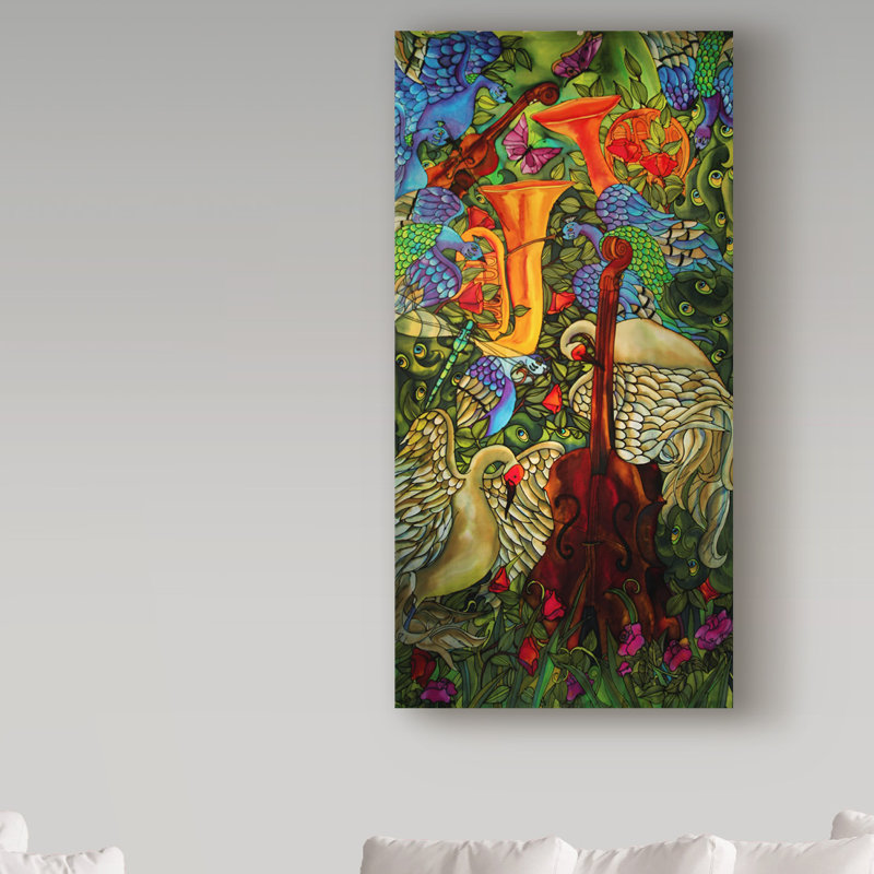 «Songbirds» par Gulabacha, impression sur toile tendue, H 24 po x l 12 po x P 2 po