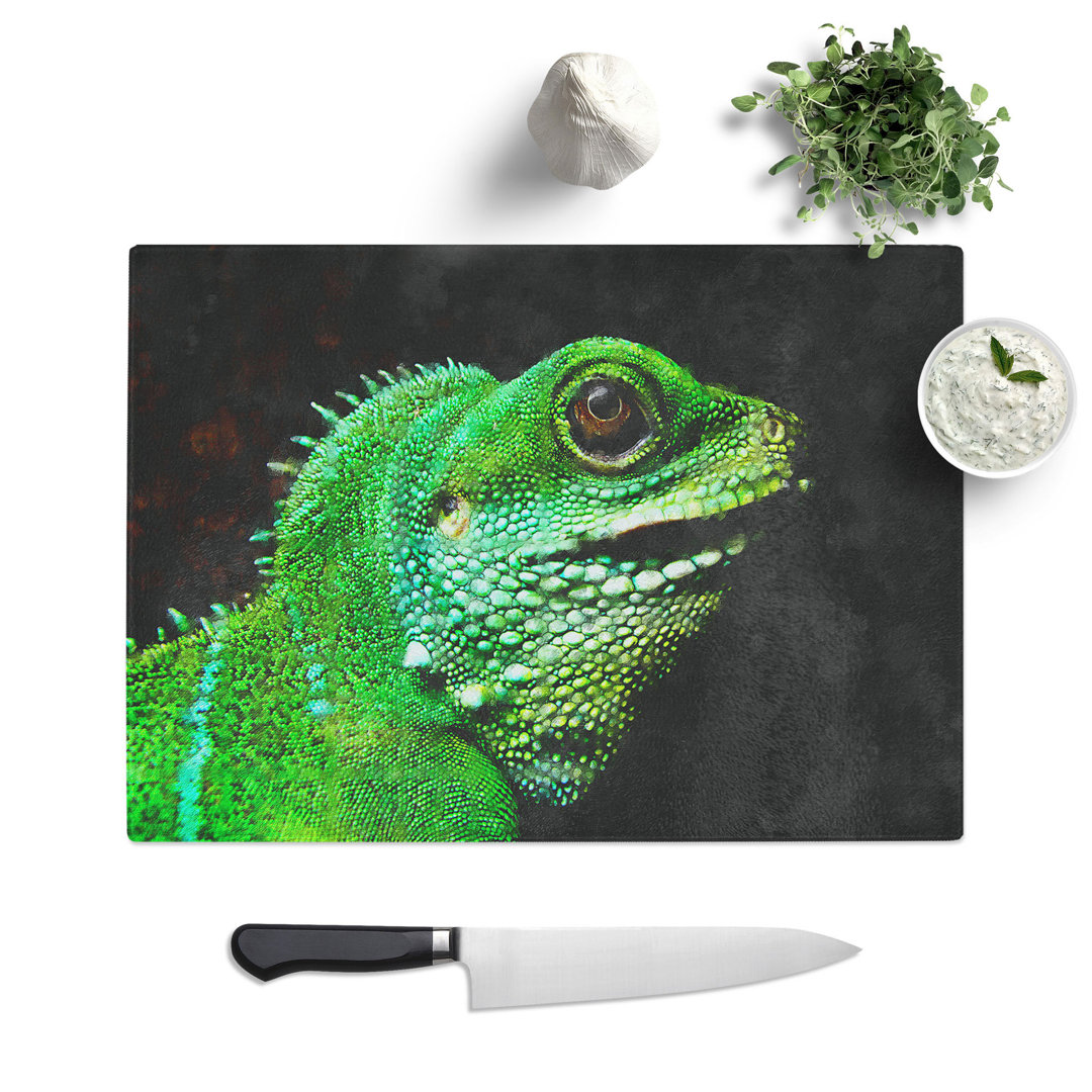 Iguana Lizard Painting Chopping Board