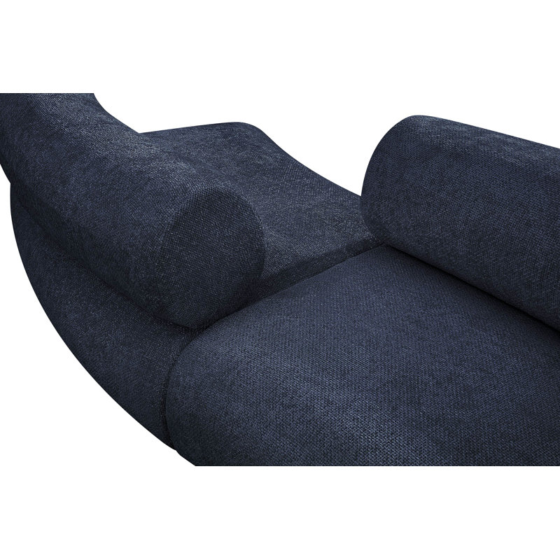 Canapé modulaire rembourré 108 po Bale, Tissu chenille bleu marine