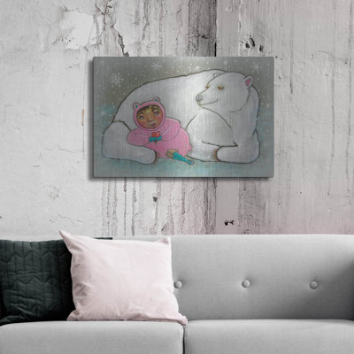 'Me And Bear Are Like This' by Bebe Keith Metal Wall Art, 36" x 24"