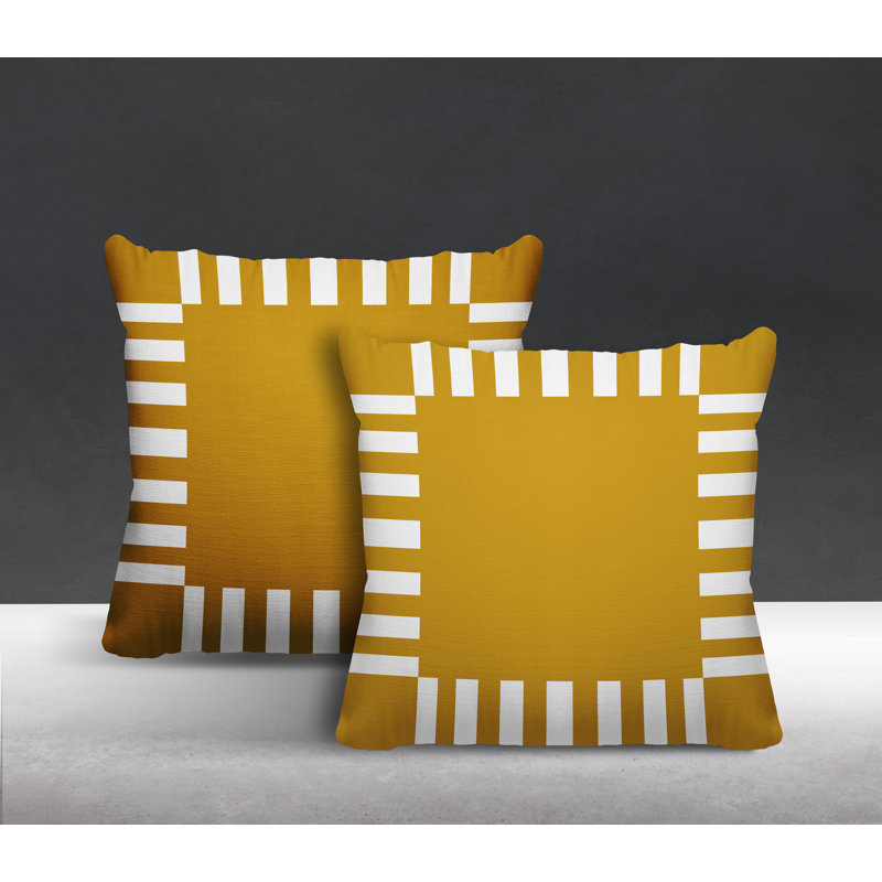  Coussin intérieur / extérieur, L 15 po x H 15 po, Jaune