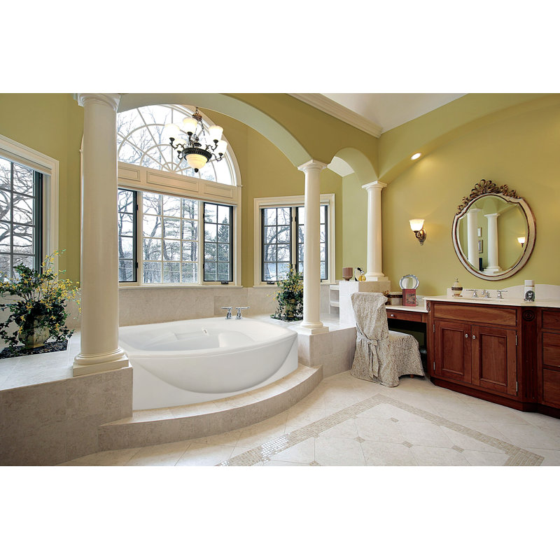 Jessica 72'' L Air Bathtub, White, Polished Chrome