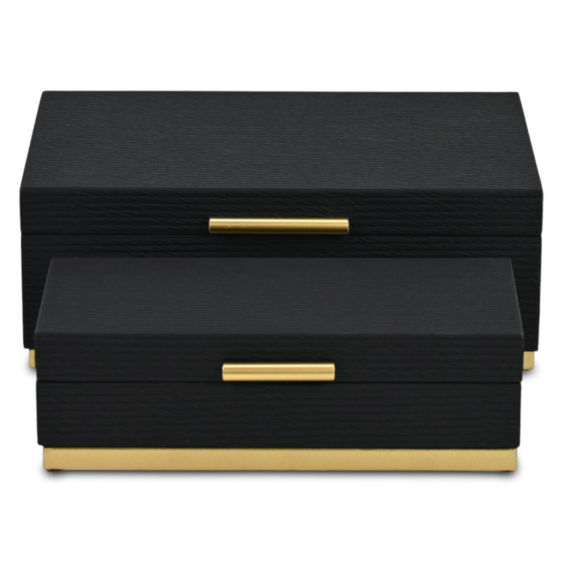 Ensemble de boîtes rectangulaires Kain, Noir