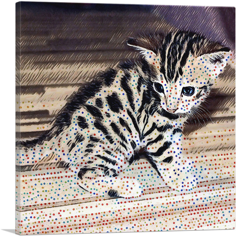 «Savannah Cat Breed Kitten», reproduction d'art sur toile tendue, H 12 po x l 12 po x P 1,5 po