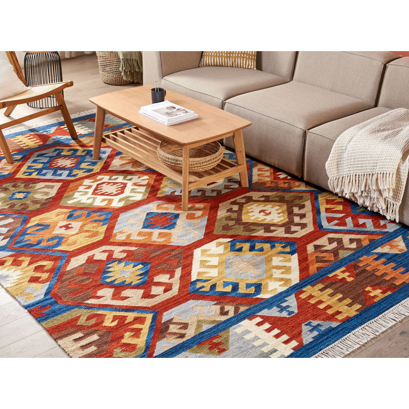 Biagi Southwestern Wool Hand Woven Area Rug, Rectangle 200 x 300cm