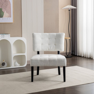 Accent Chair In White Boucle, Oversized For Superior Seating, 27w X 31d 34h With Construction - Ensures Durability