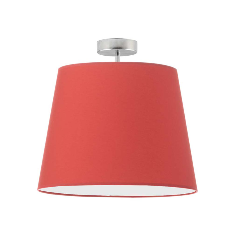 Deima Fabric Semi Flush Mount, Polished Silver, Red