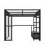 Lit mezzanine double avec bureau intégré, éclairage à DEL et escalier-193441869